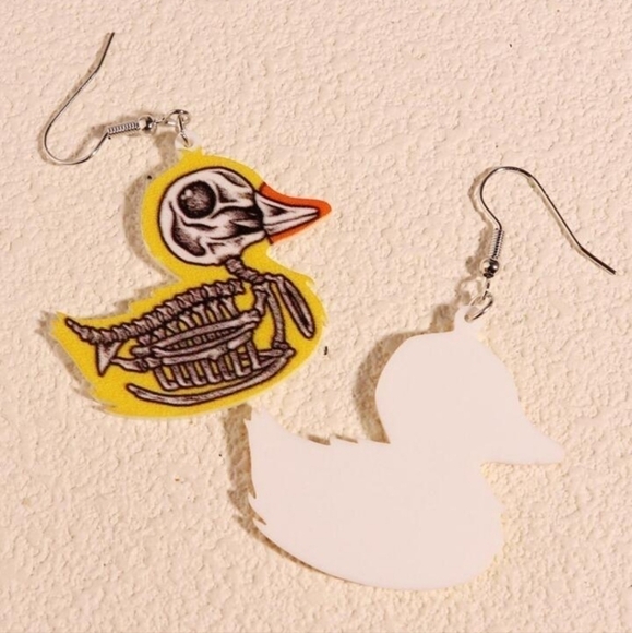 Skellington Duck Earrings - Picture 3 of 8